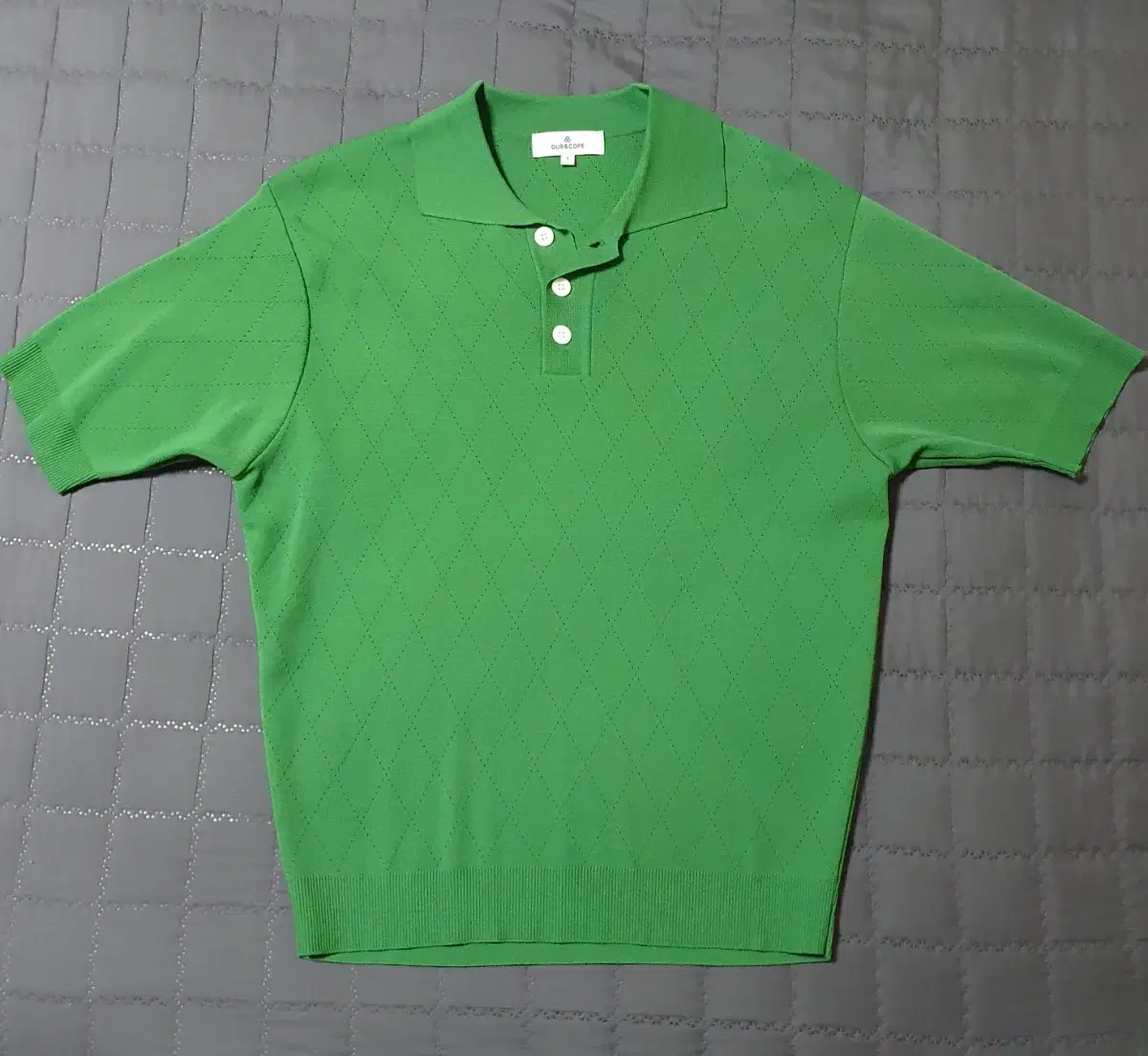 1 아워스코프 Lozenge Half Knit (Green) 반팔니트