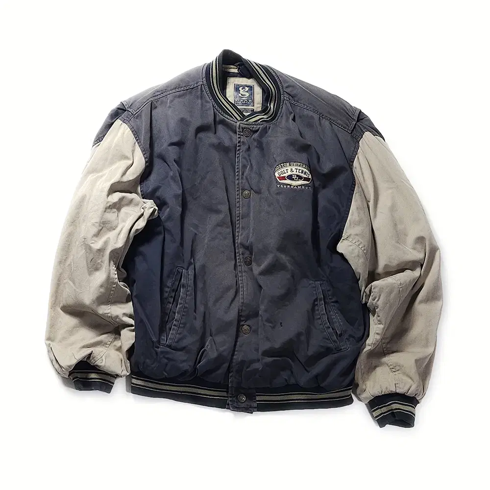 Vintage Hard Fading Cotton Varsity Jacket