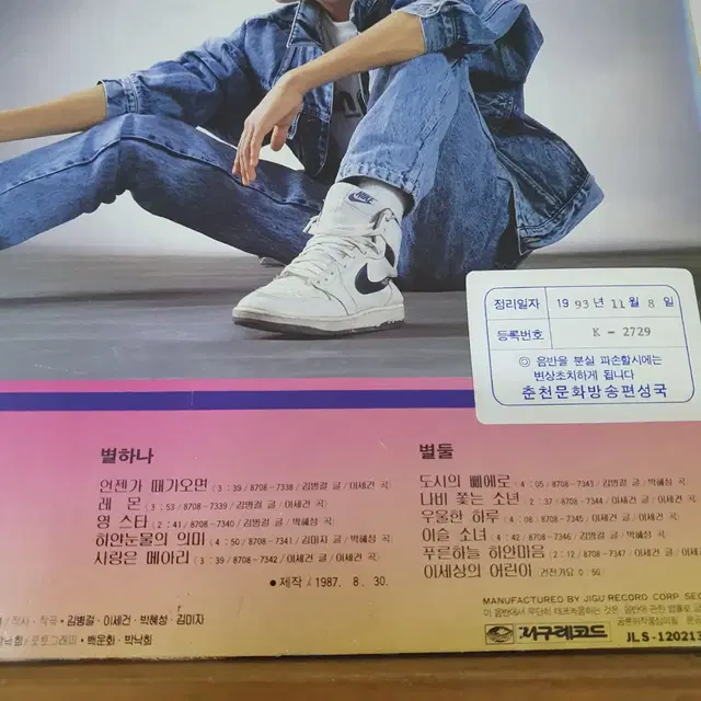 박혜성2집 LP 1987   도시의삐에로   프로모션음반  백색레이블