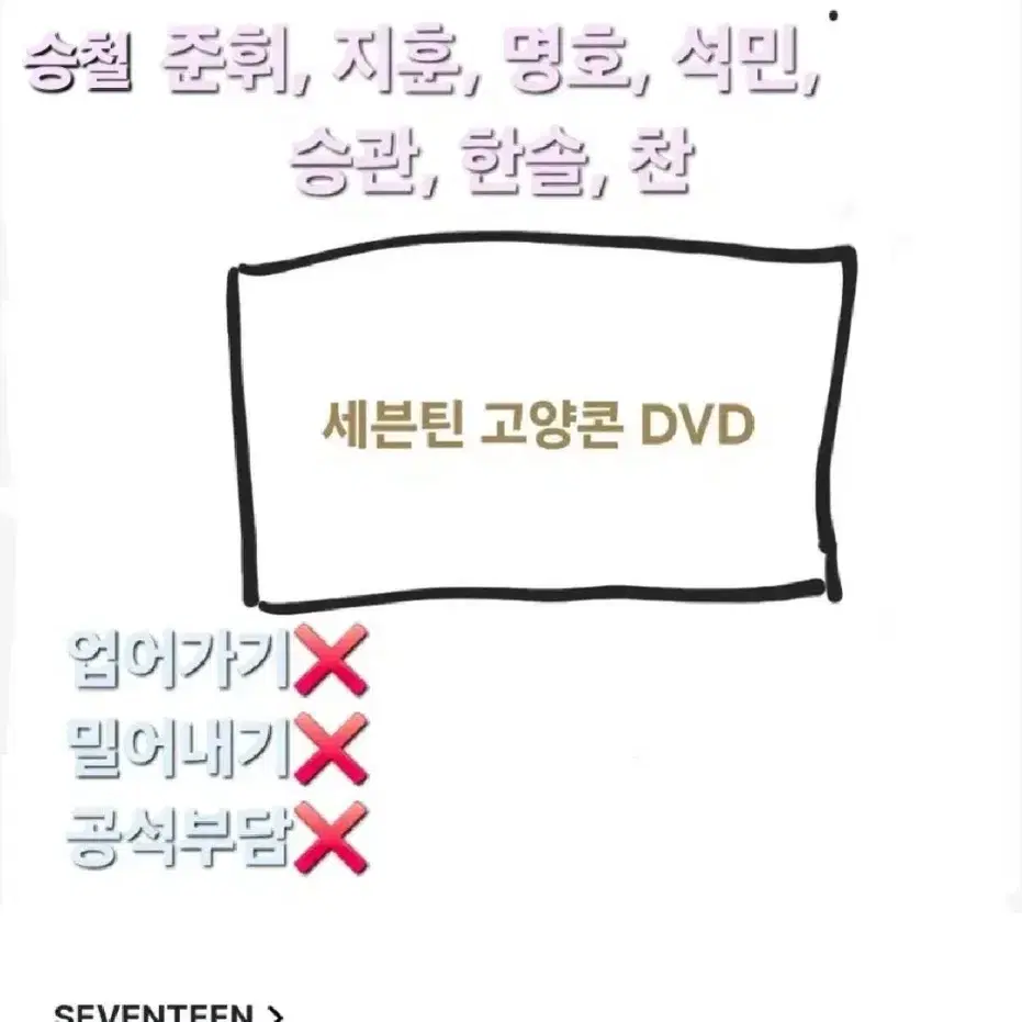 세븐틴 고양콘 DVD분철합니다!