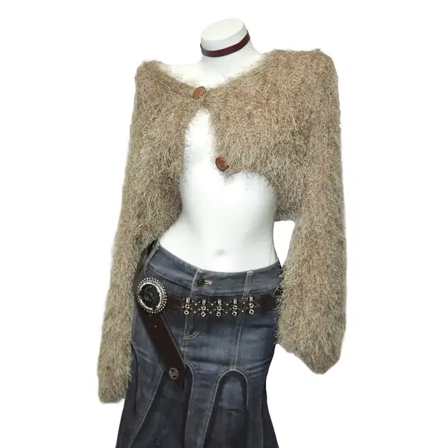 Fairy brown fur cardigan