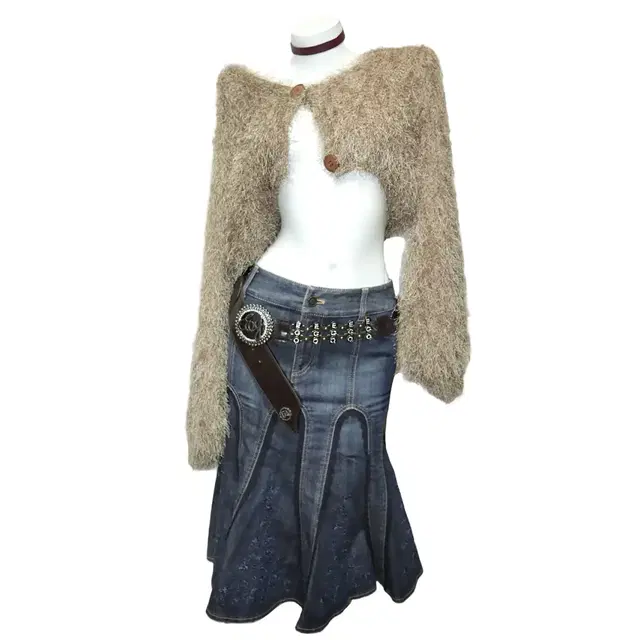 Fairy brown fur cardigan