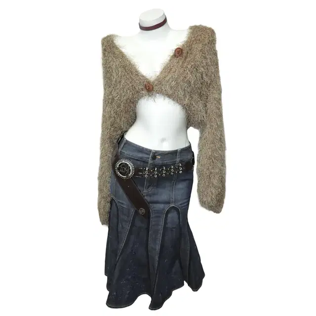 Fairy brown fur cardigan