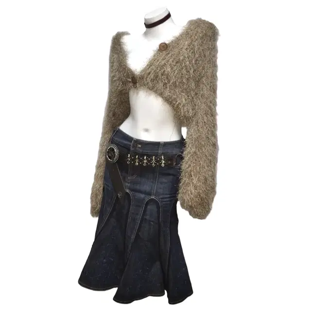 Fairy brown fur cardigan