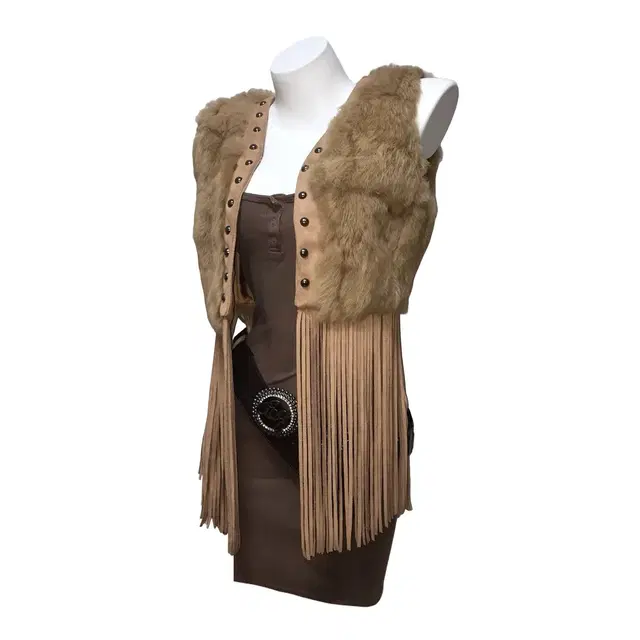 Fairy fur fringe vest