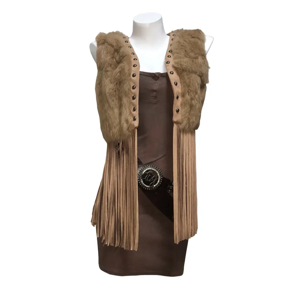 Fairy fur fringe vest