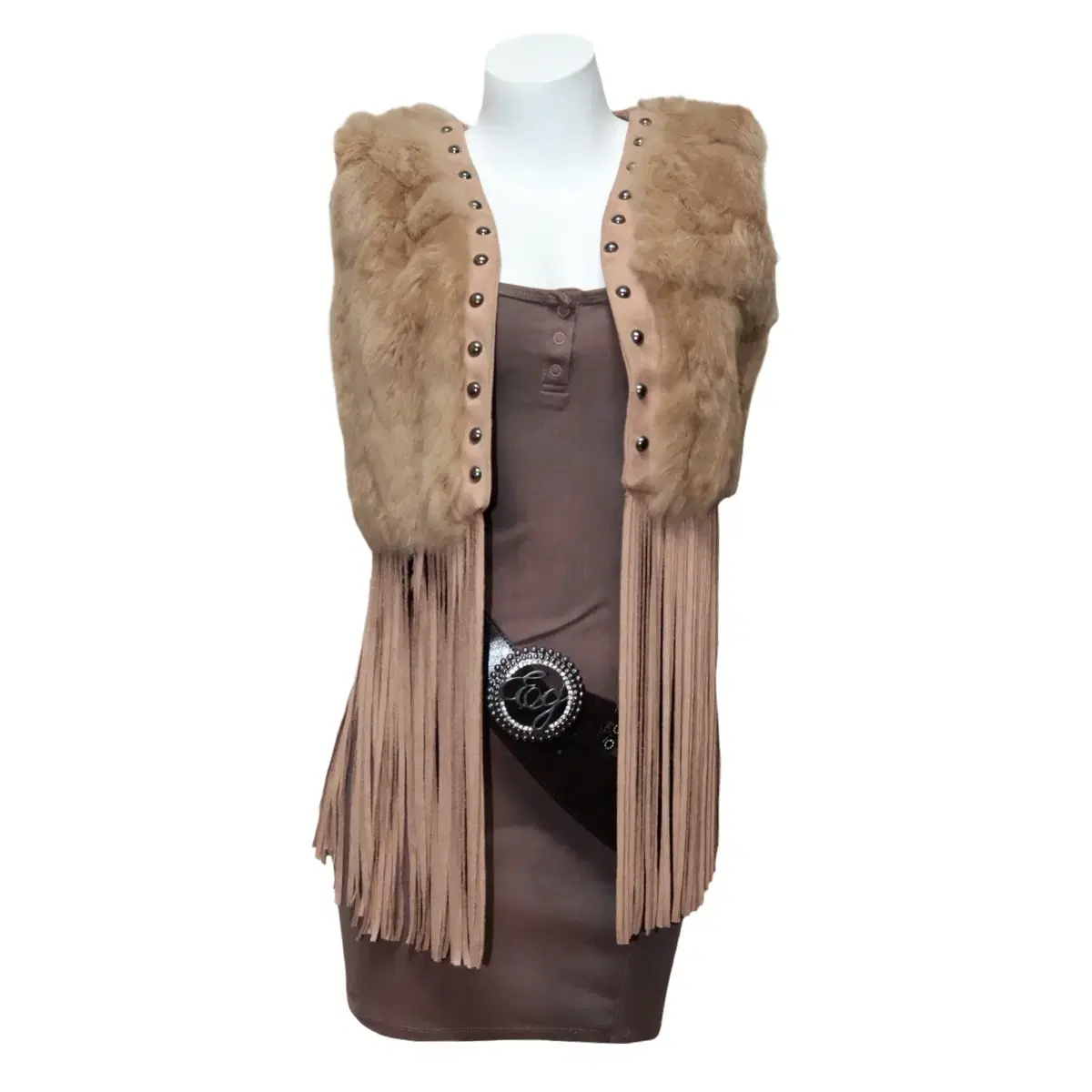 Fairy fur fringe vest