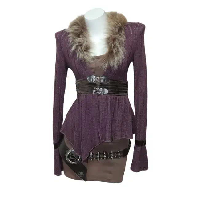 Fairy fur unbal cardigan