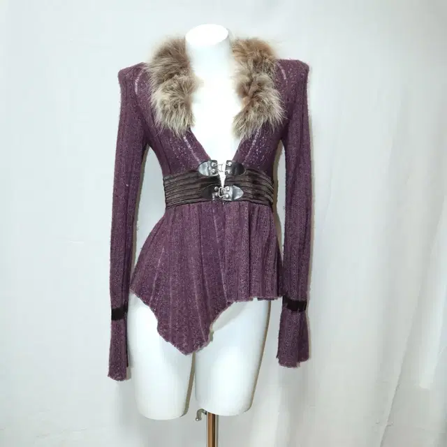 Fairy fur unbal cardigan