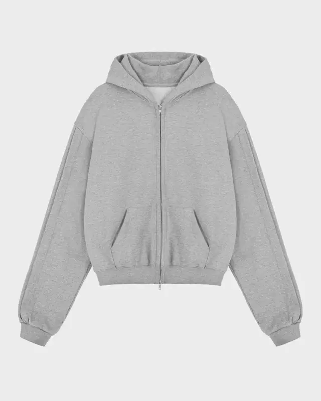 JNE T16 Grey Pleat Zip-up Hoodie M사이즈