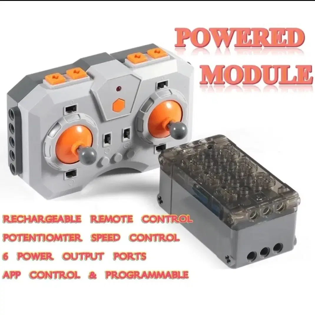 레고호환 파워펑션 6채널(속도조절) 블루투스 가능 송산기+수신기(충전형)