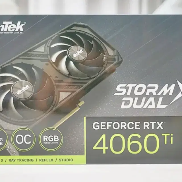 4060ti 이엠텍 oc 듀얼팬 개봉만한 제품 판매합니다