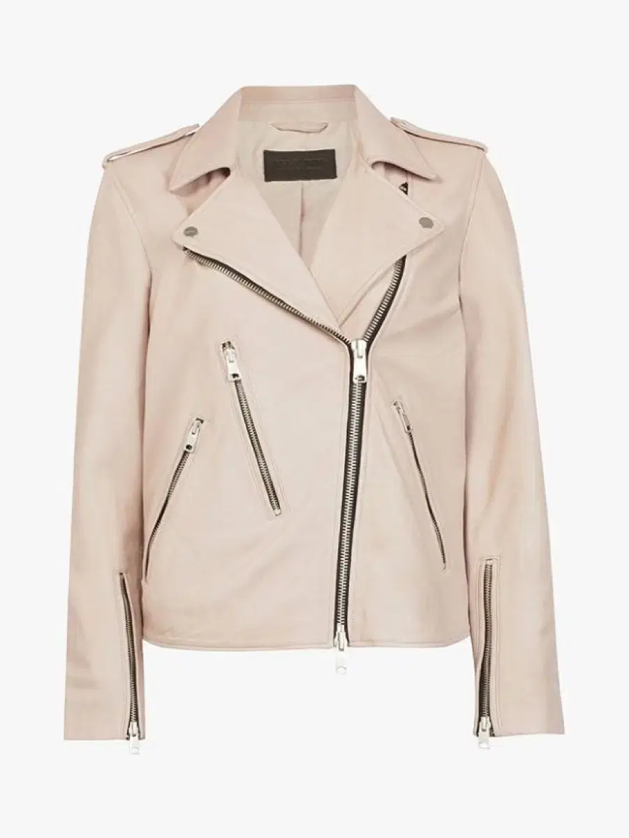 올세인츠 elva leather jacket pink uk10