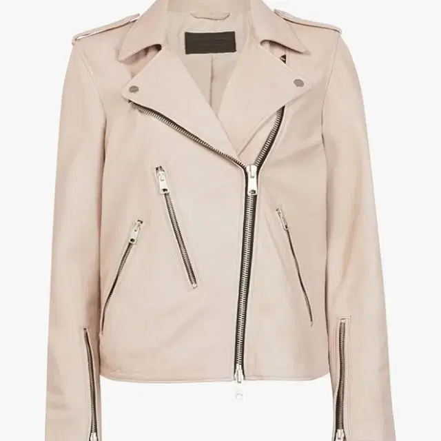 올세인츠 elva leather jacket pink uk10