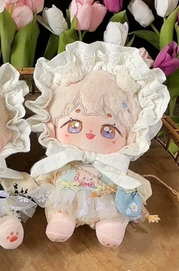 매실찻물옷장 치즈꽃(보넷포함) 20cm 솜인형옷