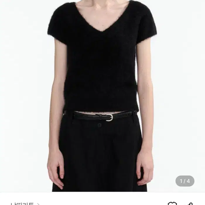 낫띵리튼 v-neck short sleeve knit (black)