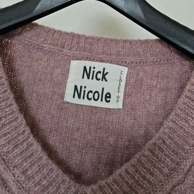 Nick Nicole(F)알파카.혼방 오픈카라 니트