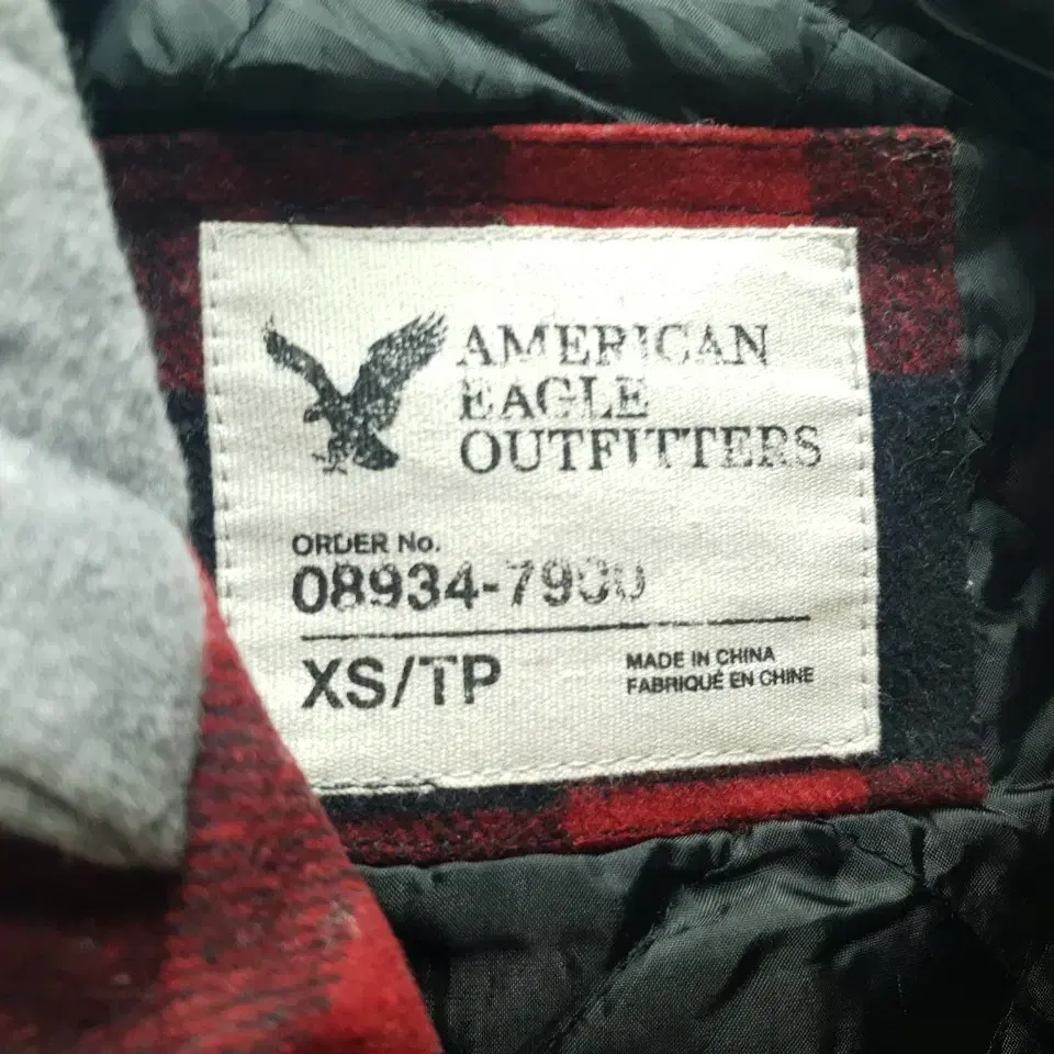 AMERICAN EAGLE 아메리칸이글 체크모직 후드 누빔자켓 C505