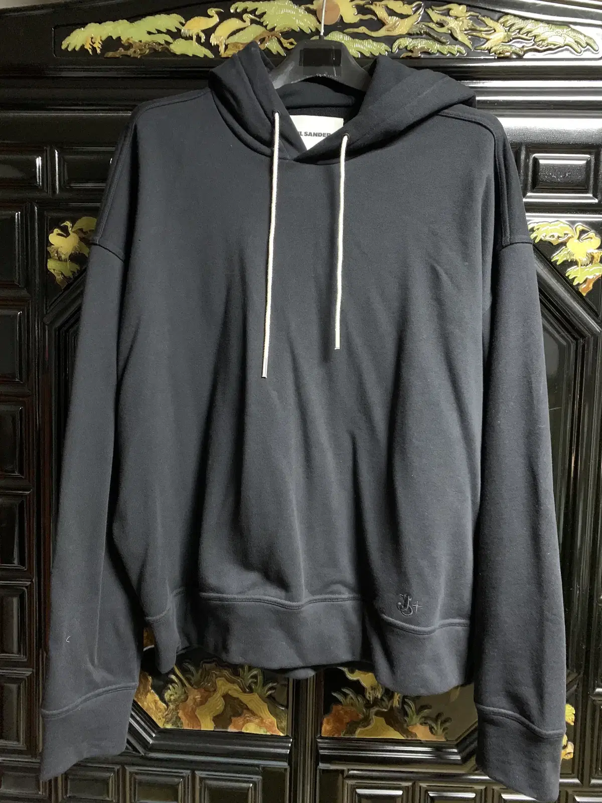 [L] Jil Sander+ J+ Embroidered Logo Hoodie Black