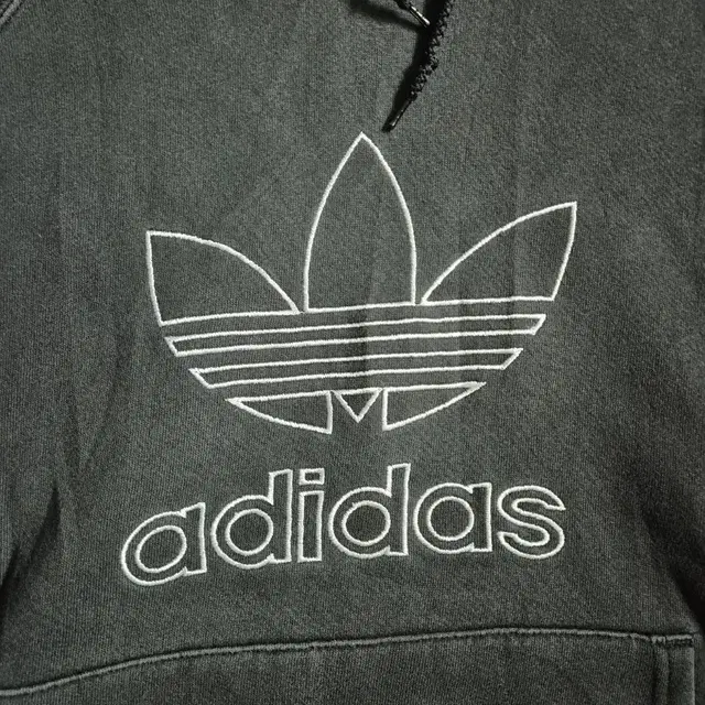 90s Adidas 아디다스 트레포일 빅 로고 후디 블랙