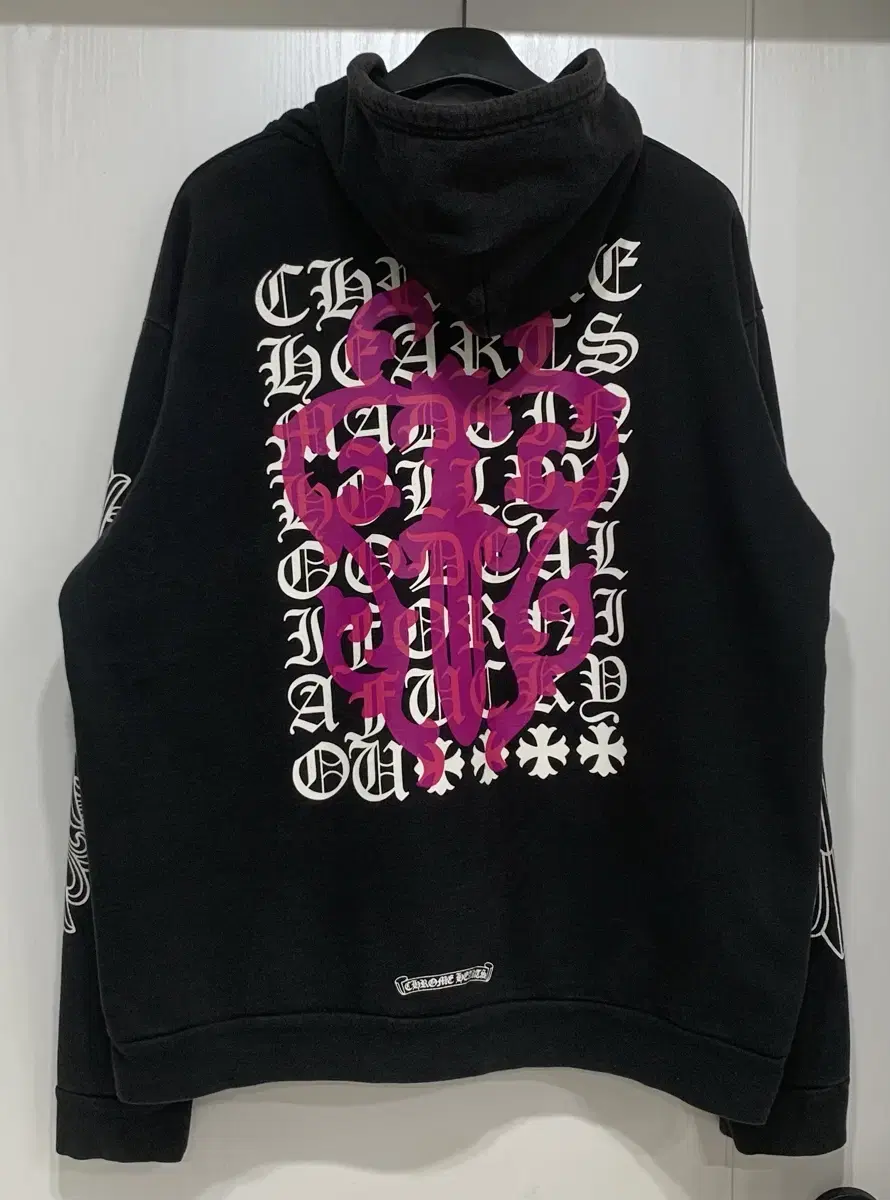 [XL] Chrome Hearts Eye Chart Dagger Floral Hoodie Black