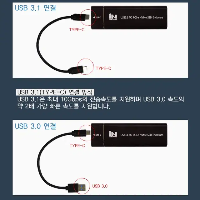 소형 M.2 NVMe 외장 케이스 블랙