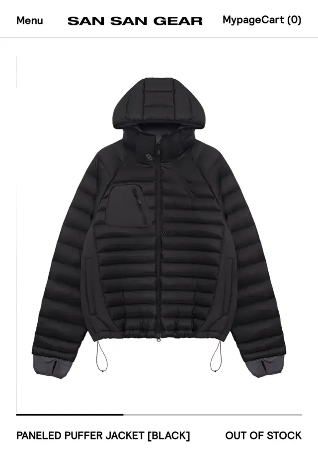 산산기어 paneled Puffer Jacket Black(3사이즈)