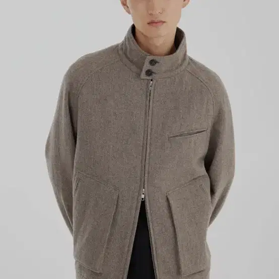 유스  youth Harrington Jacket - Sand Br