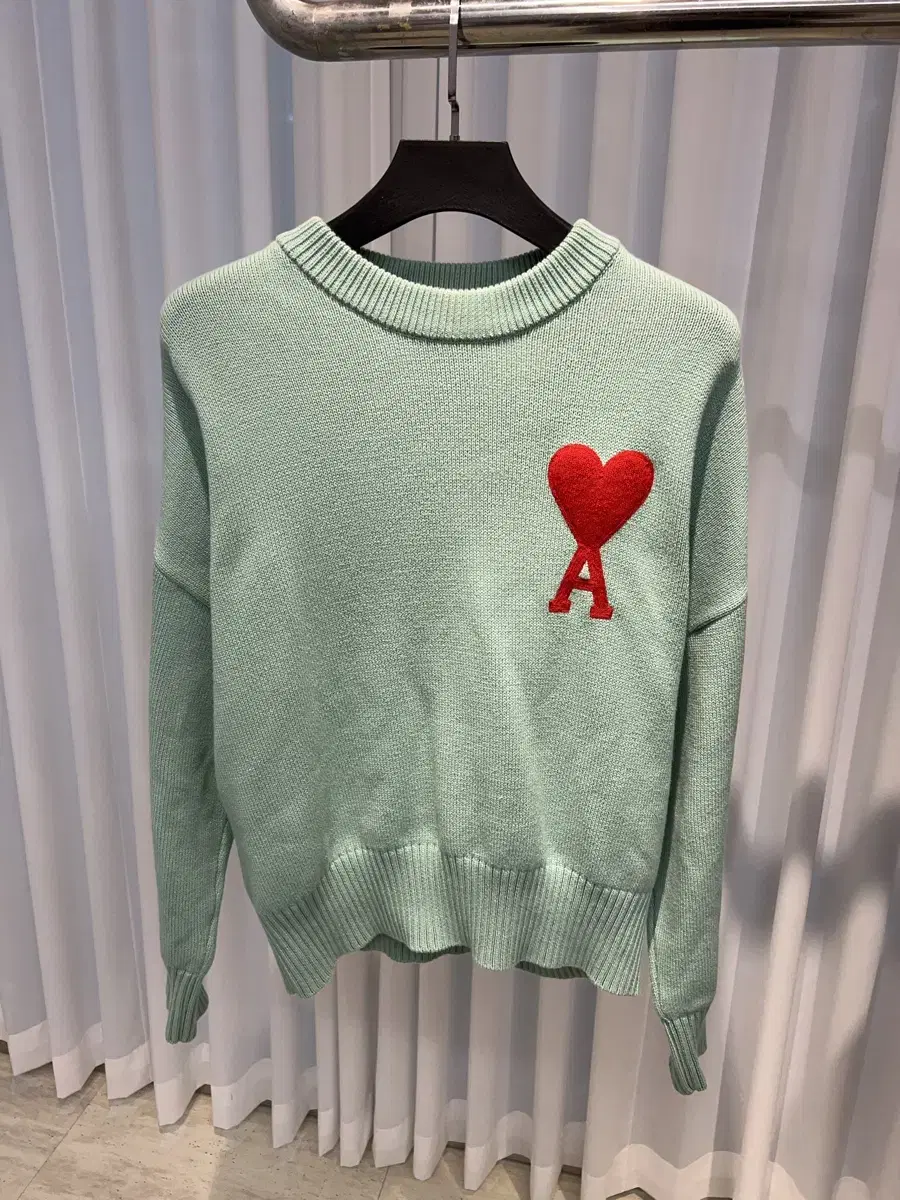 (M) Army Big Logo Crewneck Sweater Knit Aquagreen