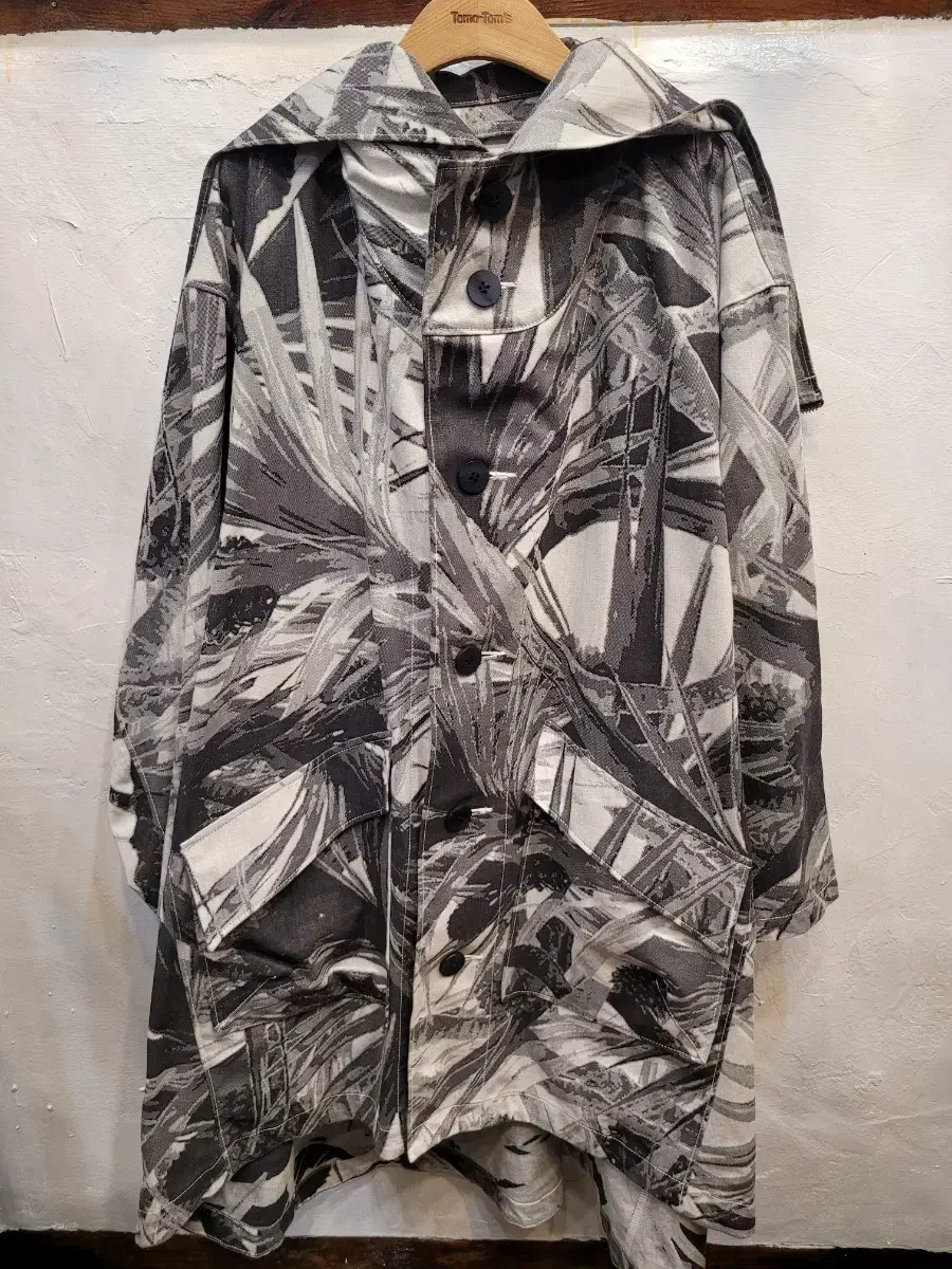 Issey Miyake Overfit Unbalanced Hooded Jacket