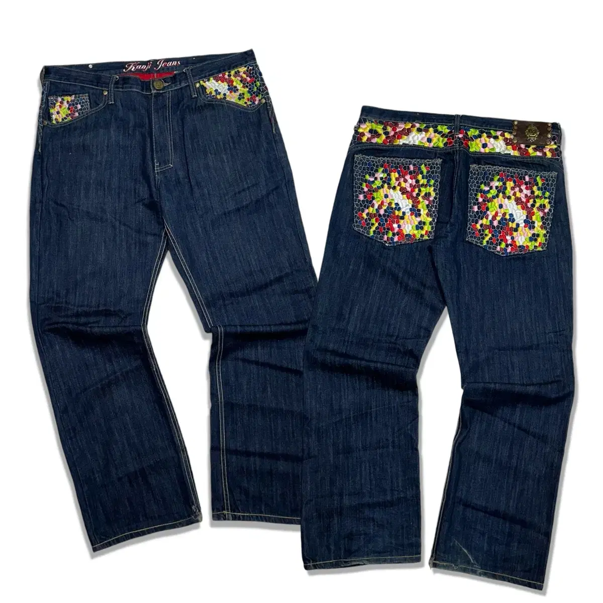 00s KANJI JEANS 칸지진스 포켓 자수 청바지