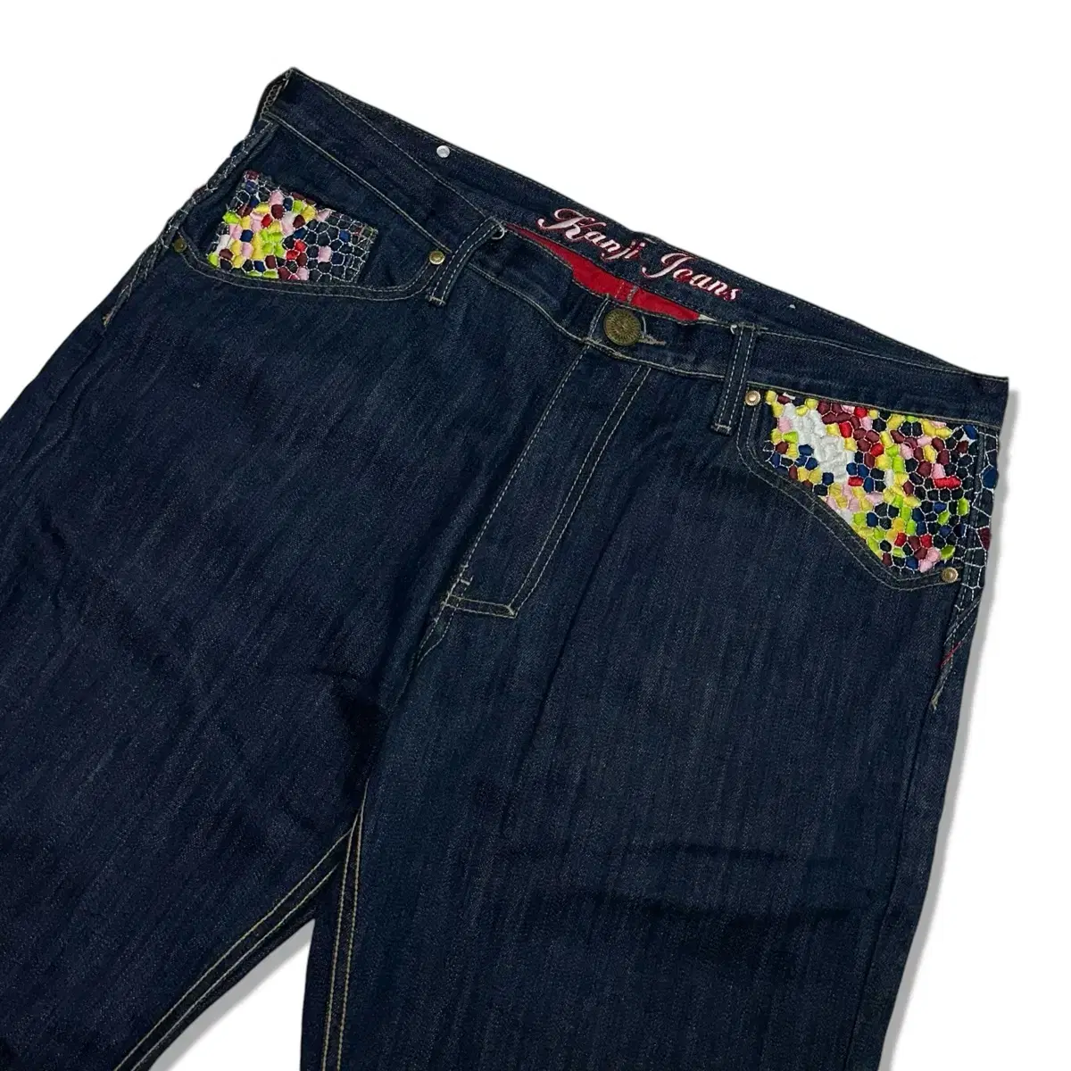 00s KANJI JEANS 칸지진스 포켓 자수 청바지