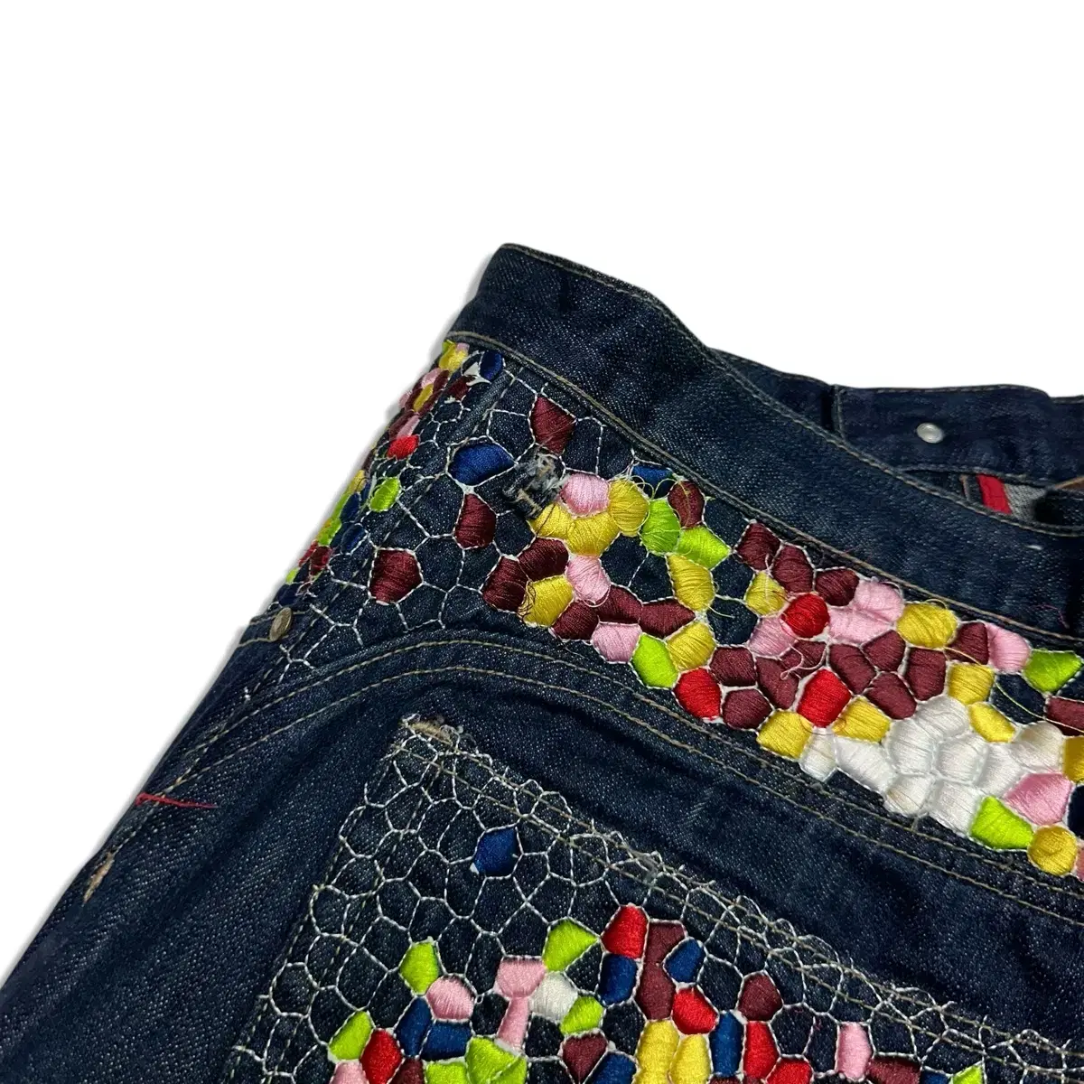 00s KANJI JEANS 칸지진스 포켓 자수 청바지