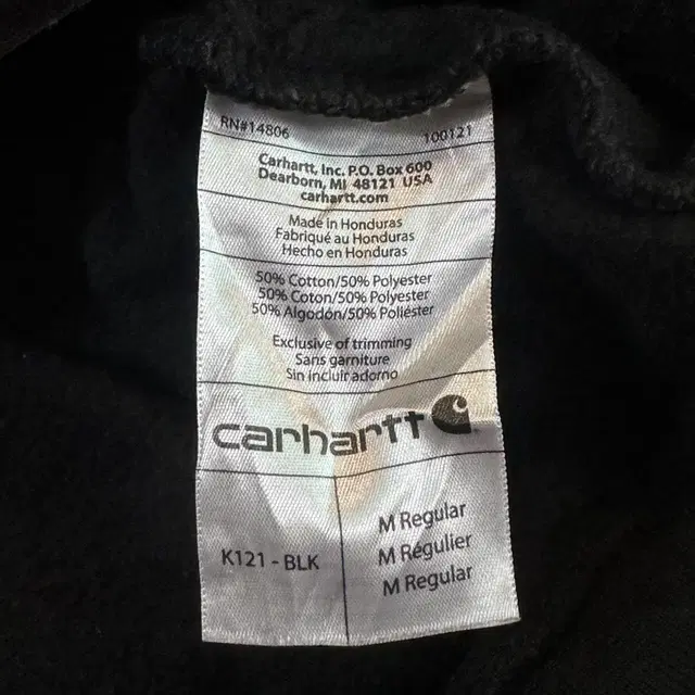 [M] 칼하트 CARHARTT 오리지널핏 미드웨이트 기모 후드티 블랙