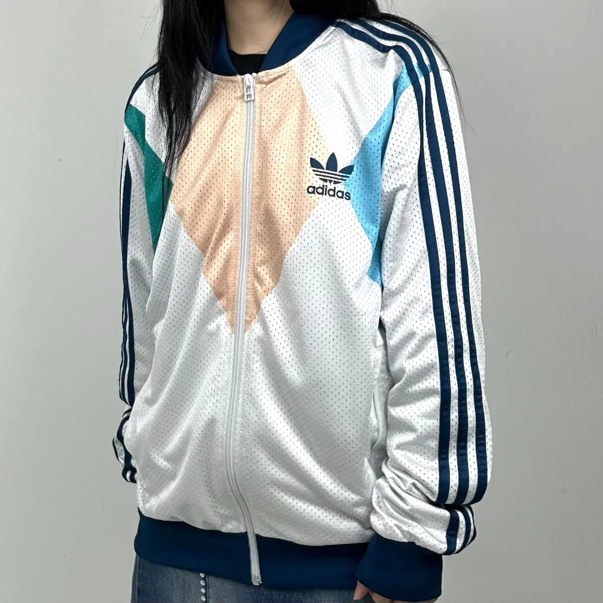 Adidas 아디다스 슈퍼스타 메쉬 화이트 져지 자켓