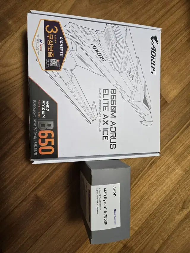 7500f+b650 aorus elite ax ice