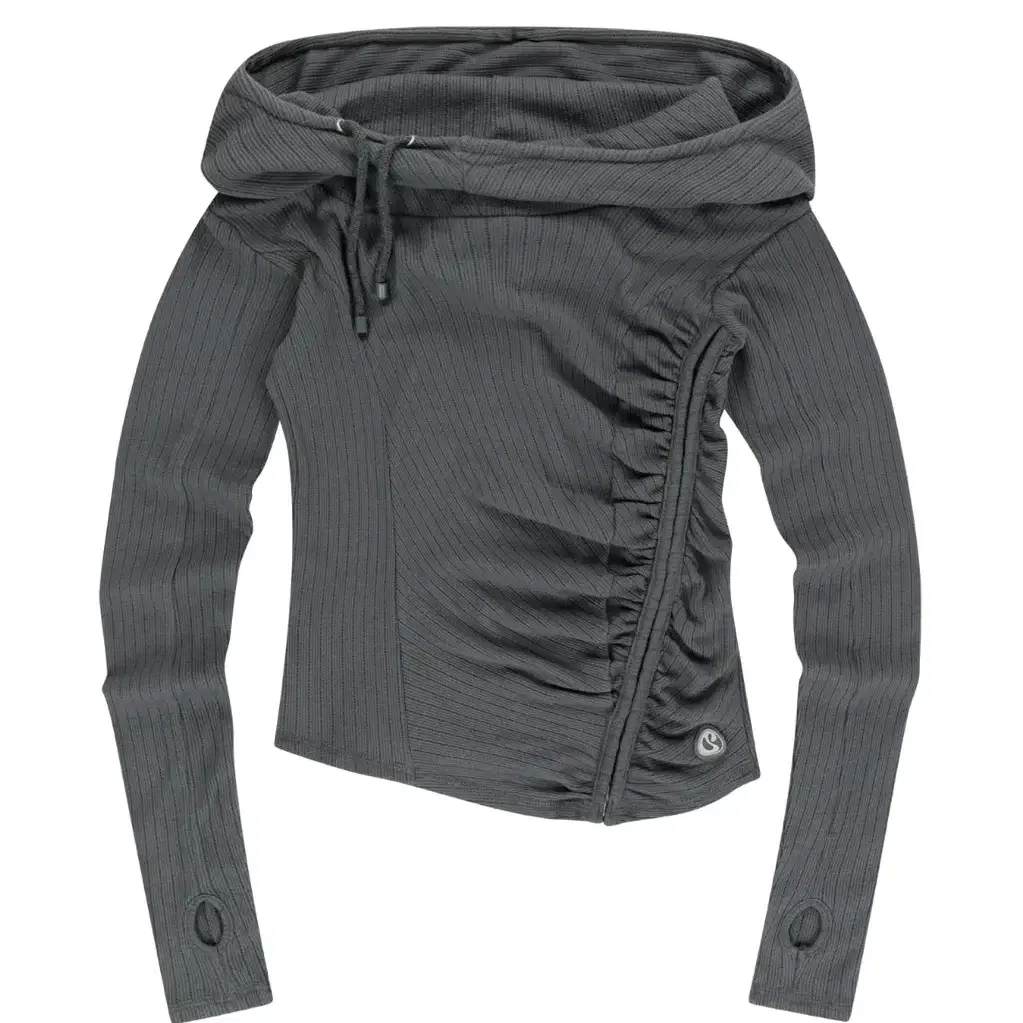 coyseio SHIRRING HOOK HOODIE CHARCOAL