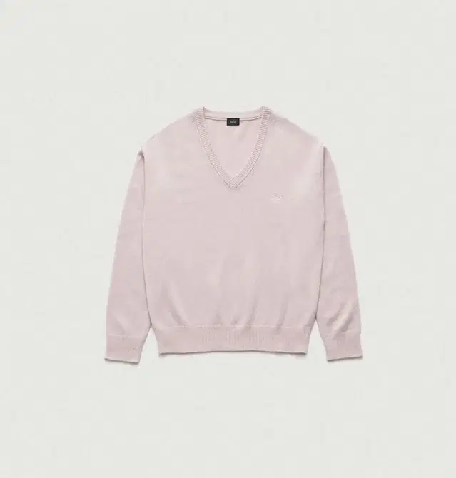 더바넷 pink plain v-neck knit sweater