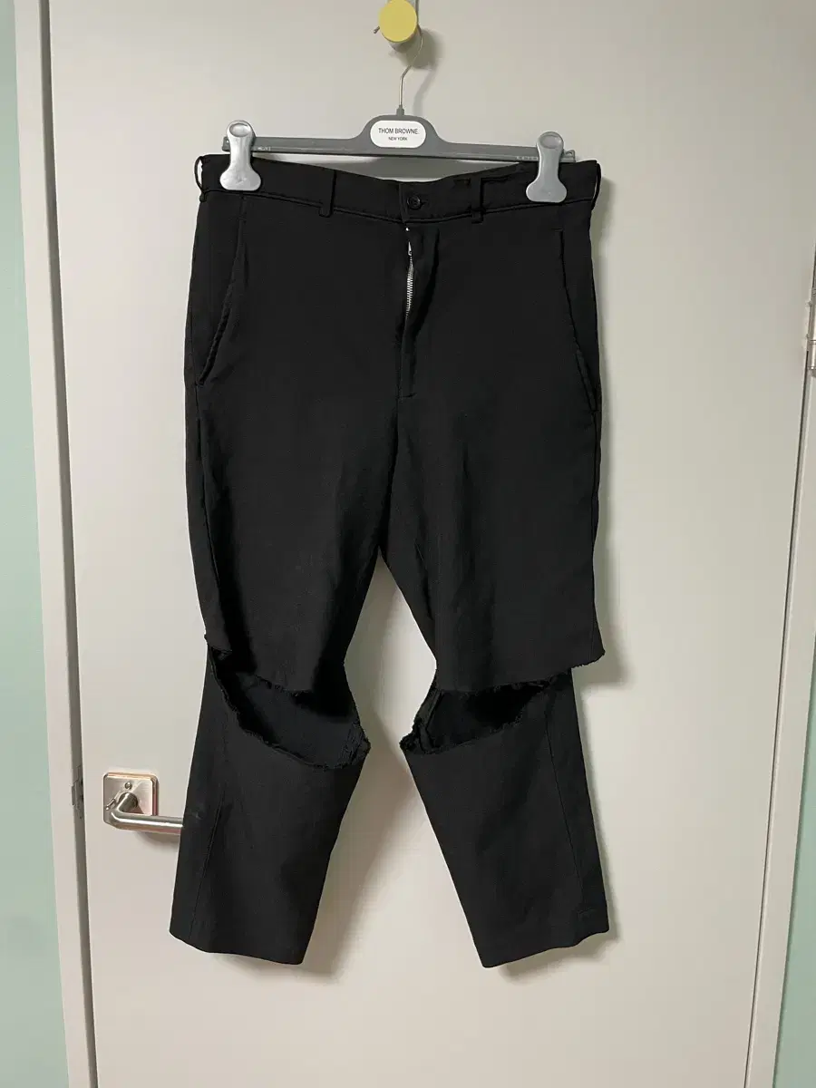 Black Comme des Garçons Damaged Trousers S