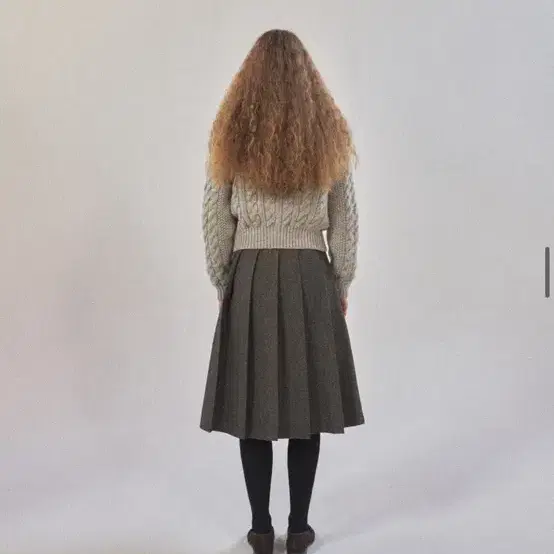 스무드무드 Meg Wool Pleats Skirt Brown 스몰