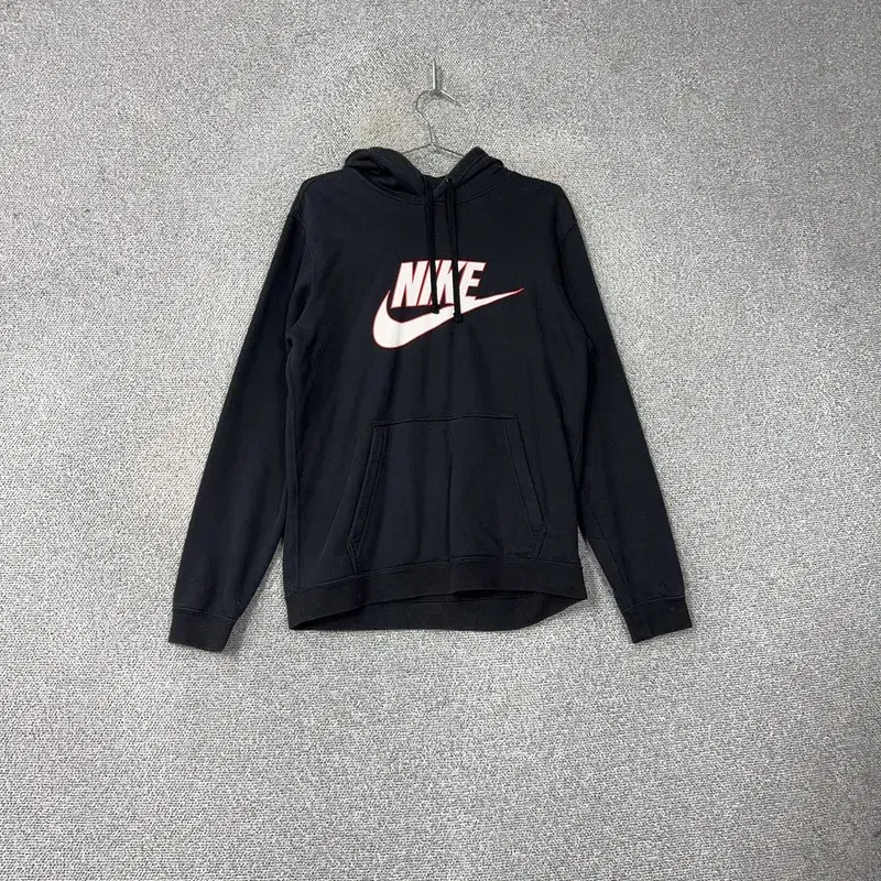 Nike Red Swoosh Logo Black Hoodie L