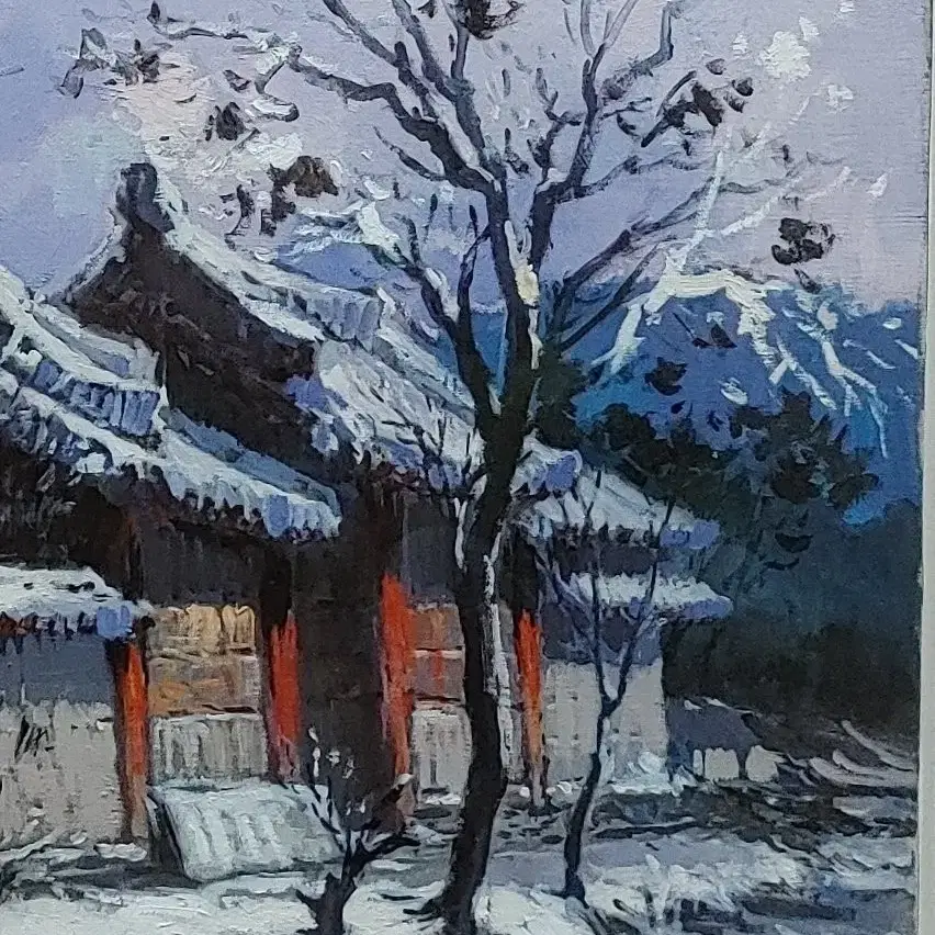 겨울풍경송상섭 유화 서양화 그림