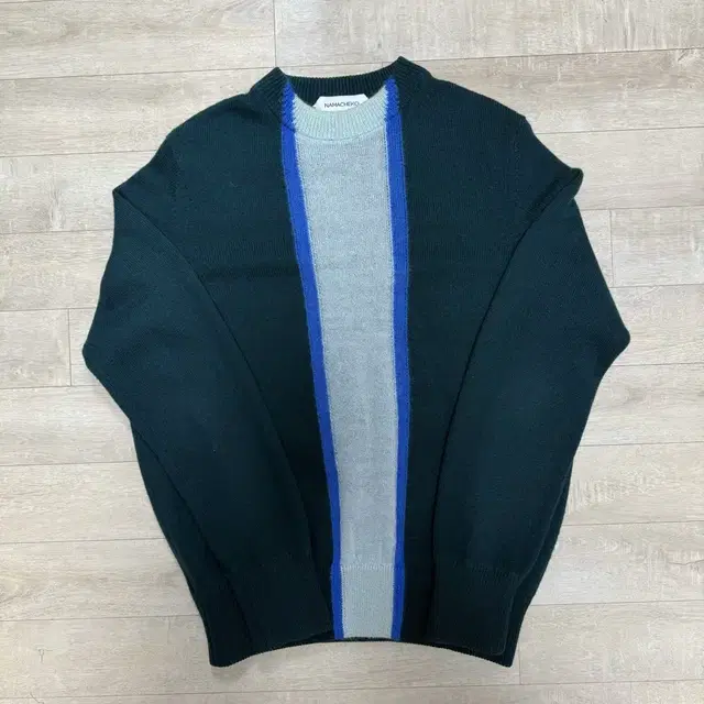 나마체코Namacheko Green Wool Striped sweater