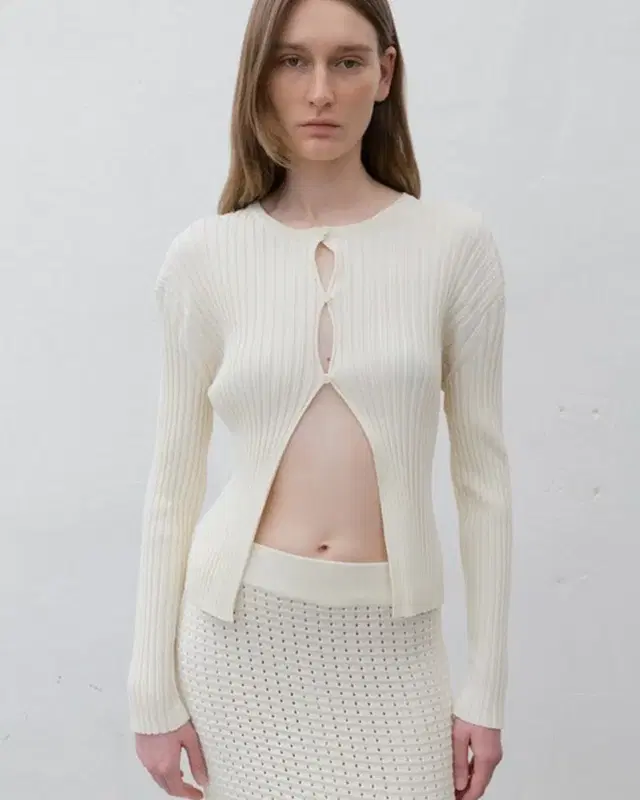 르917 le17 ribbed stretch knit cardigan 니