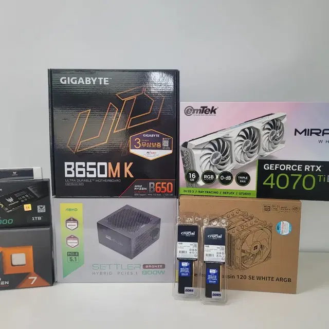 (새제품)7800X3D/4070Ti수퍼/램32/1TB/게임풀옵 PC본체데