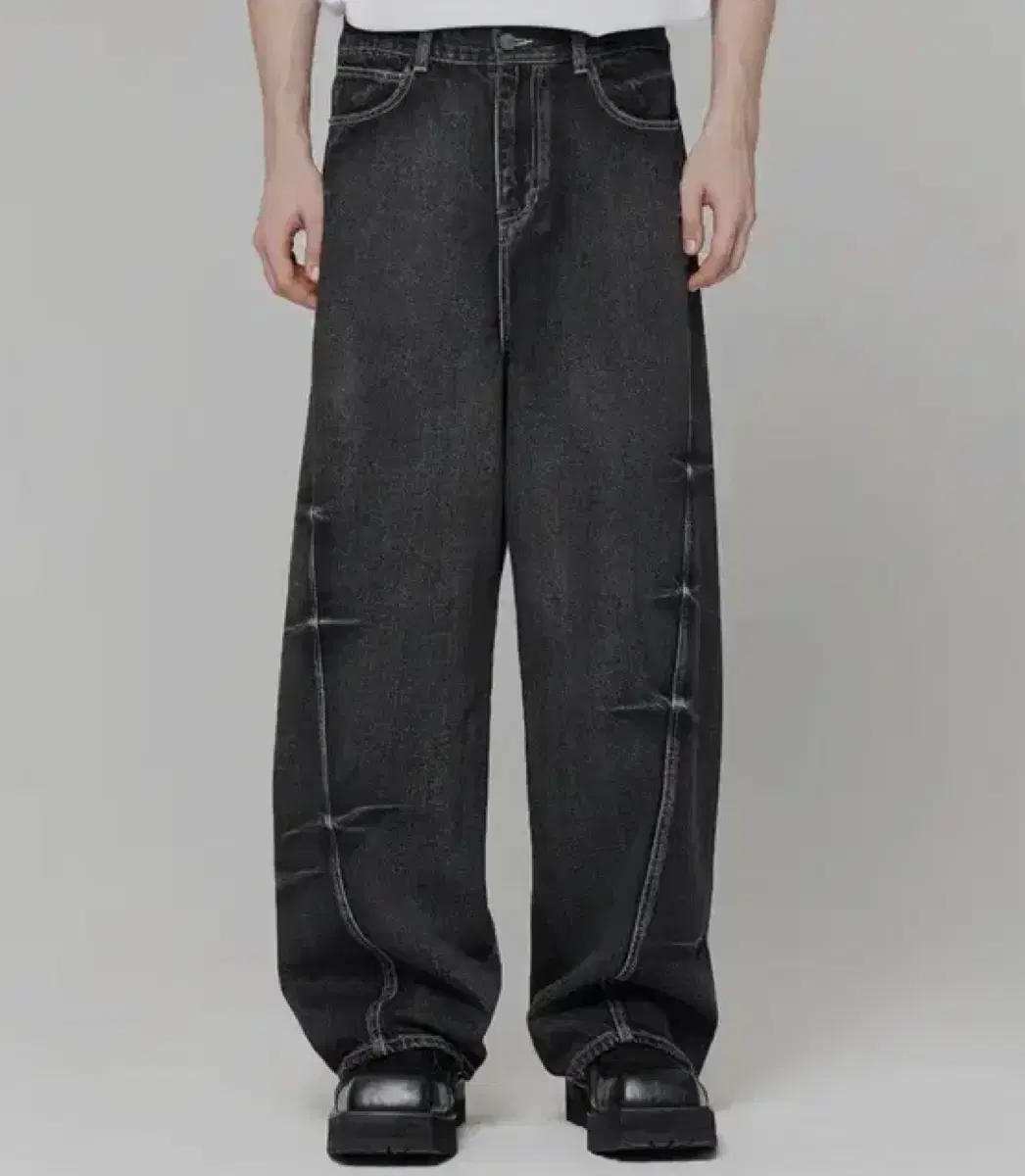 [46Standard]Maison Margiela Pinch Wide Denim BLACK