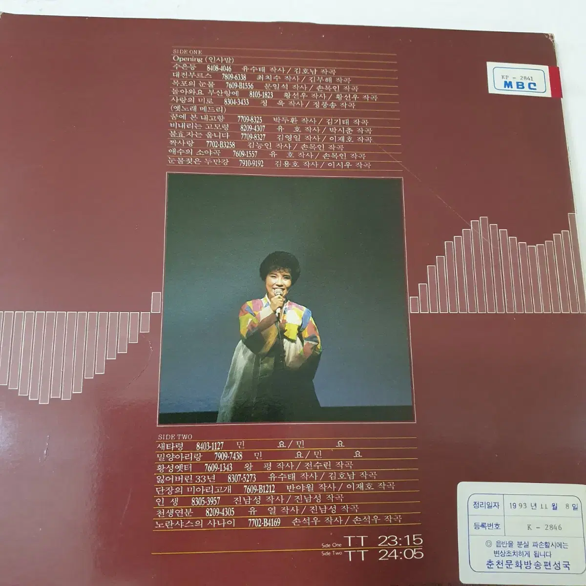 김연자 NHK 실황음반 LP  1984  수은등  프로모션음반 홍보용