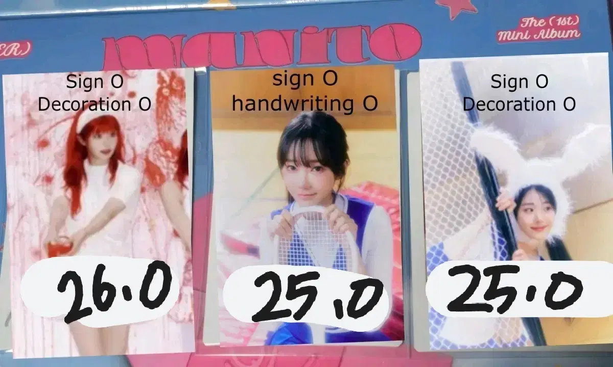 QWER pola sign poca sign polaroid sell chodan magenta hina siyeon nyang nyang nyang poca