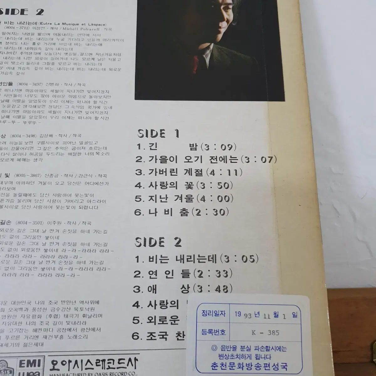 이동원 LP  1980     지난겨울 (김정호작사.작곡)