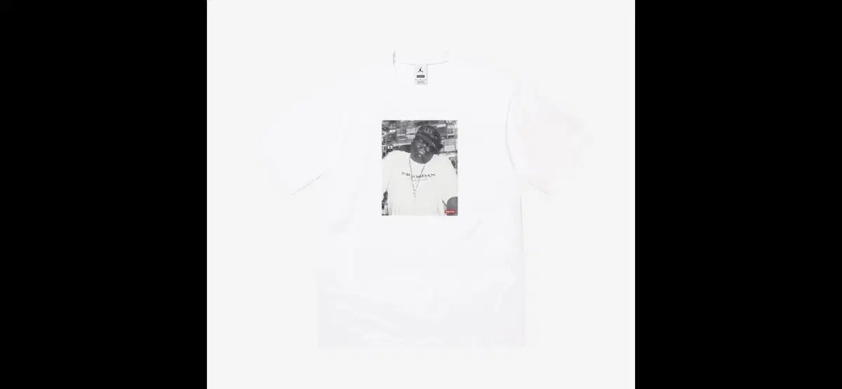 [XL]Supreme x Jordan Biggie short sleeve top white/black sells.